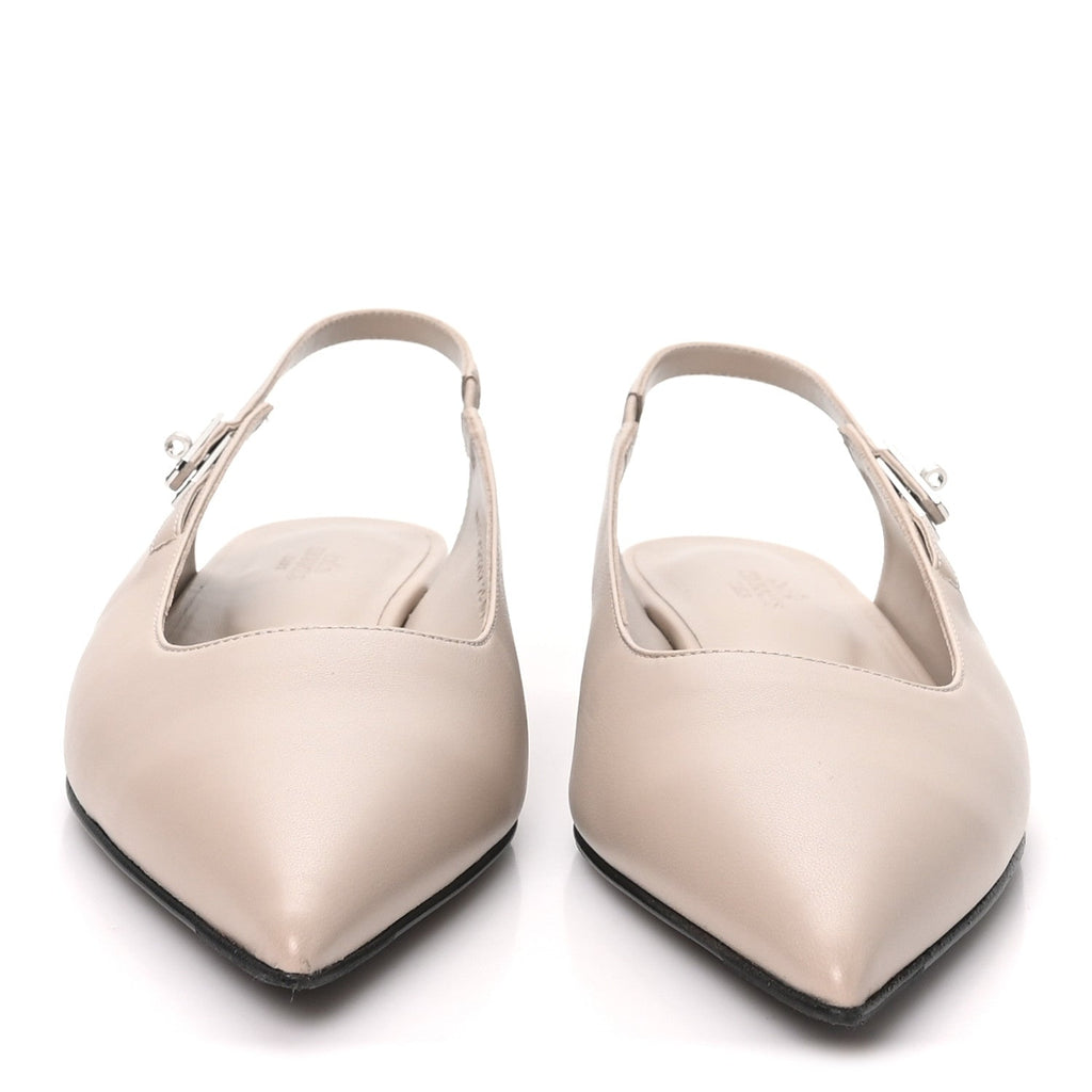 Nappa Lovely Slingback Flats 38.5 Beige Galet