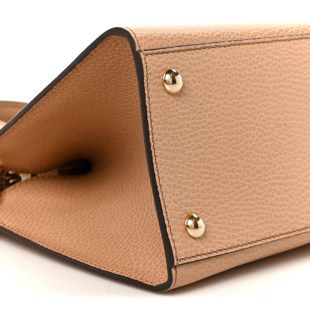 Dollar Calfskin Medium Soho Top Handle Satchel Camelia