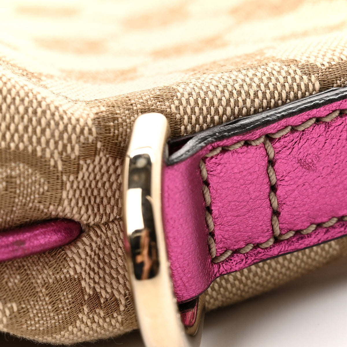 Metallic Calfskin Monogram Medium New Britt Hobo  Pink