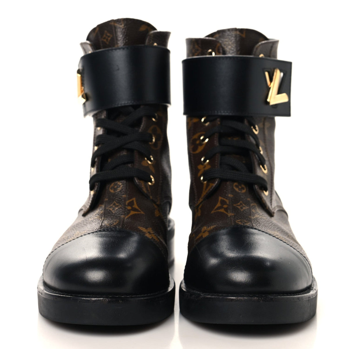 Calfskin Monogram Wonderland Flat Ranger Boots 40.5 Black