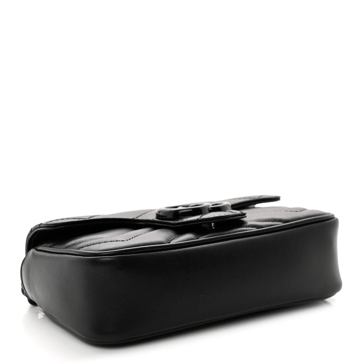 Calfskin Matelasse Monochrome GG Marmont Chain Belt Bag Black