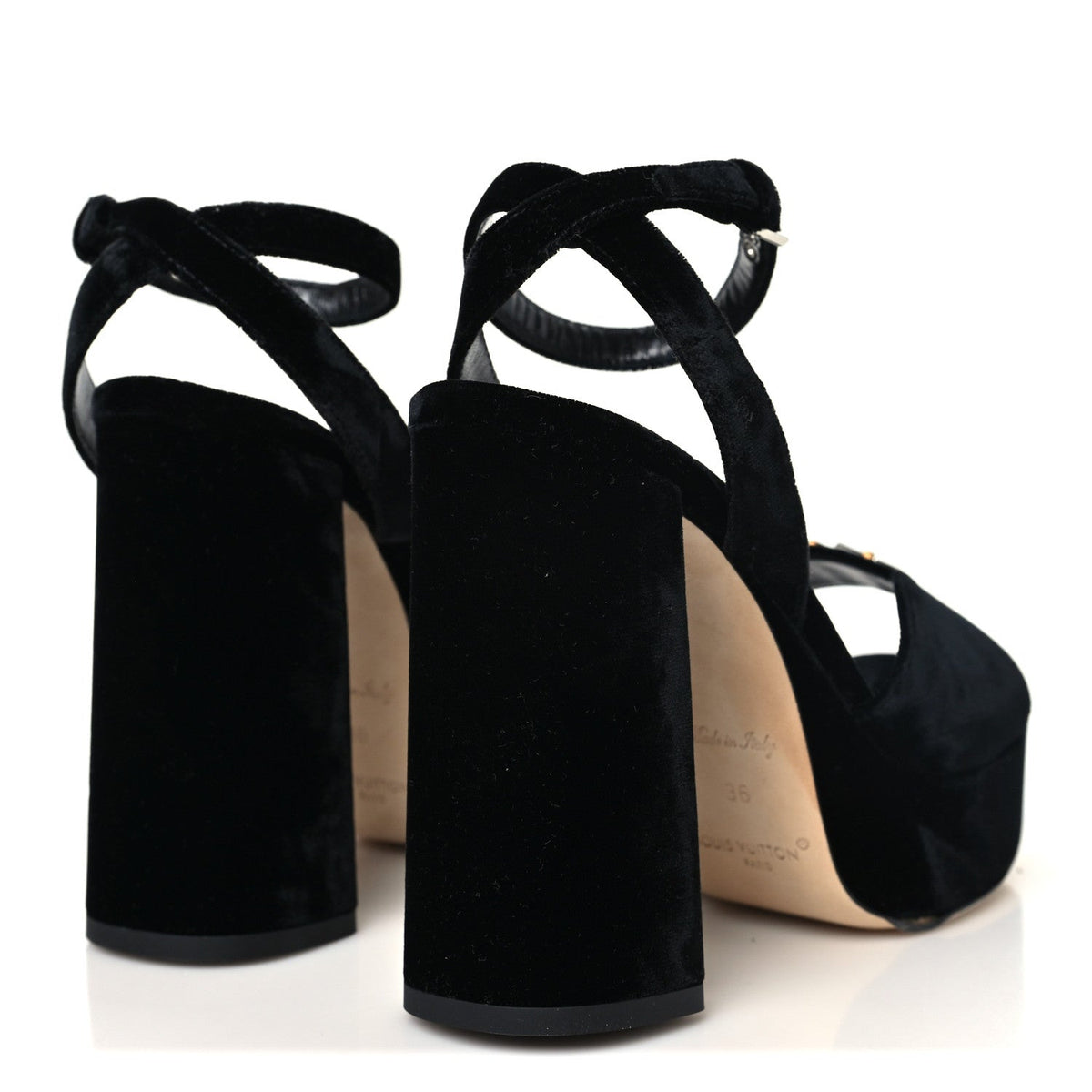 Calfskin Maya Platform Sandals 36 Black
