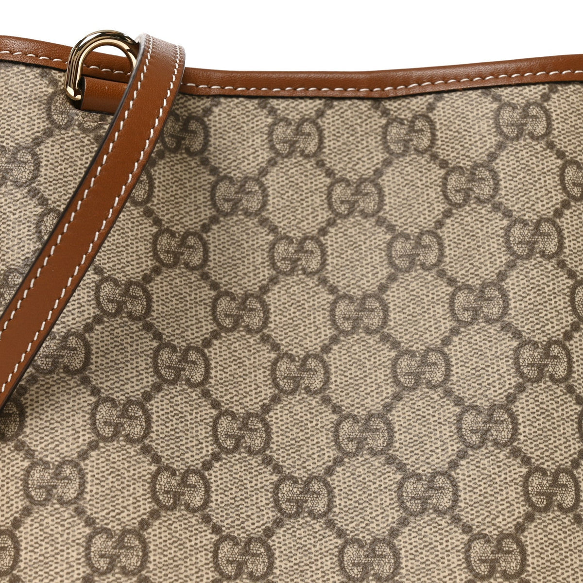 GG Supreme Monogram Emblem Nano Bucket Bag  Beige Dark Brown