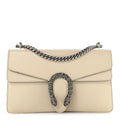 Textured Calfskin Crystal Small Dionysus Shoulder Bag Mystic White
