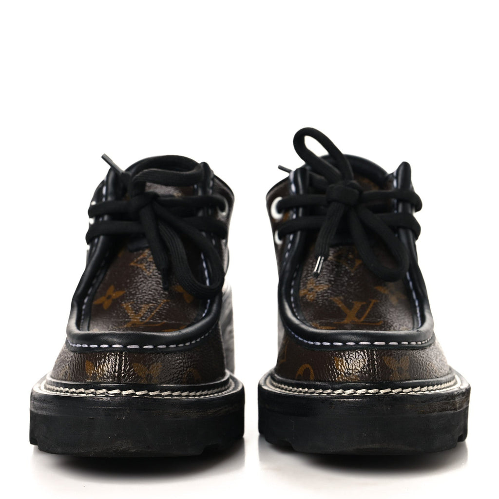Monogram Calfskin Beaubourg Platform Derby Shoes 36 Brown