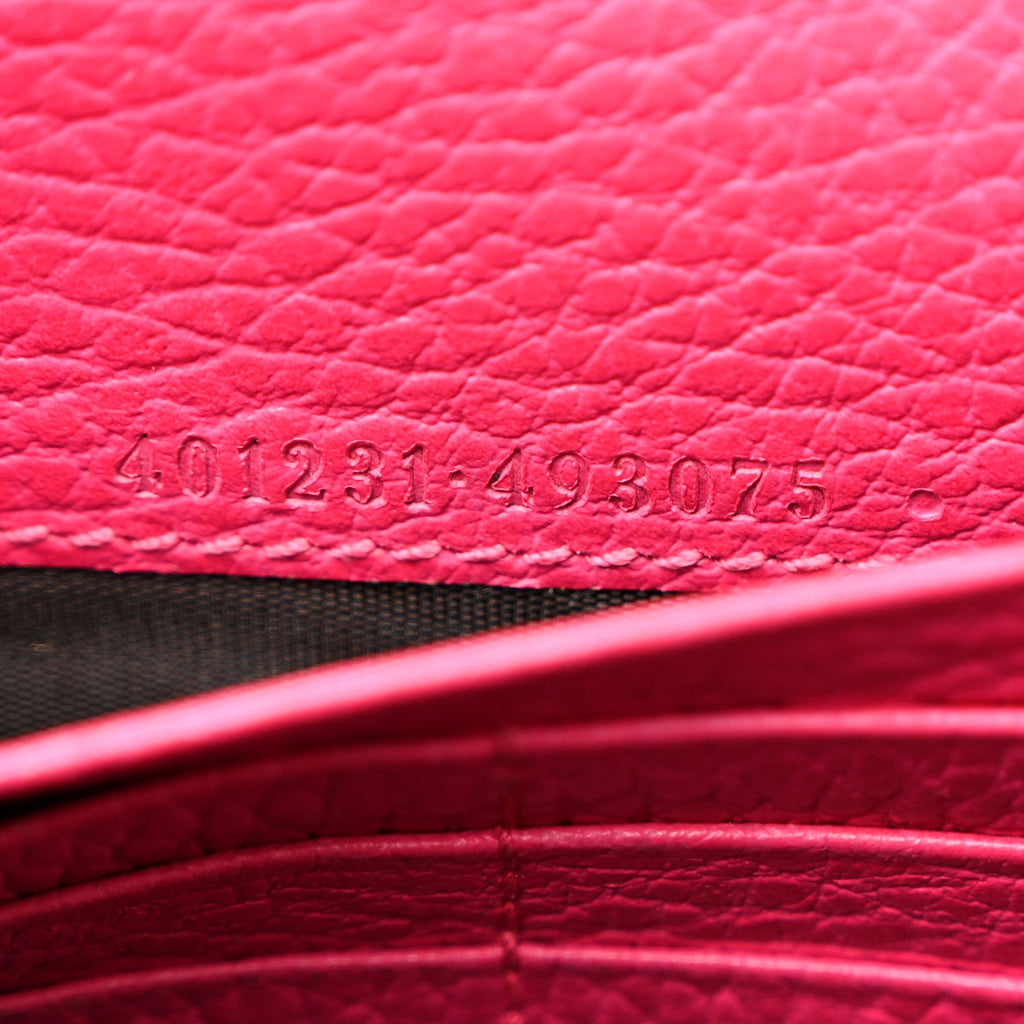 Dollar Calfskin Crystal Mini Dionysus Chain Wallet Box Pink