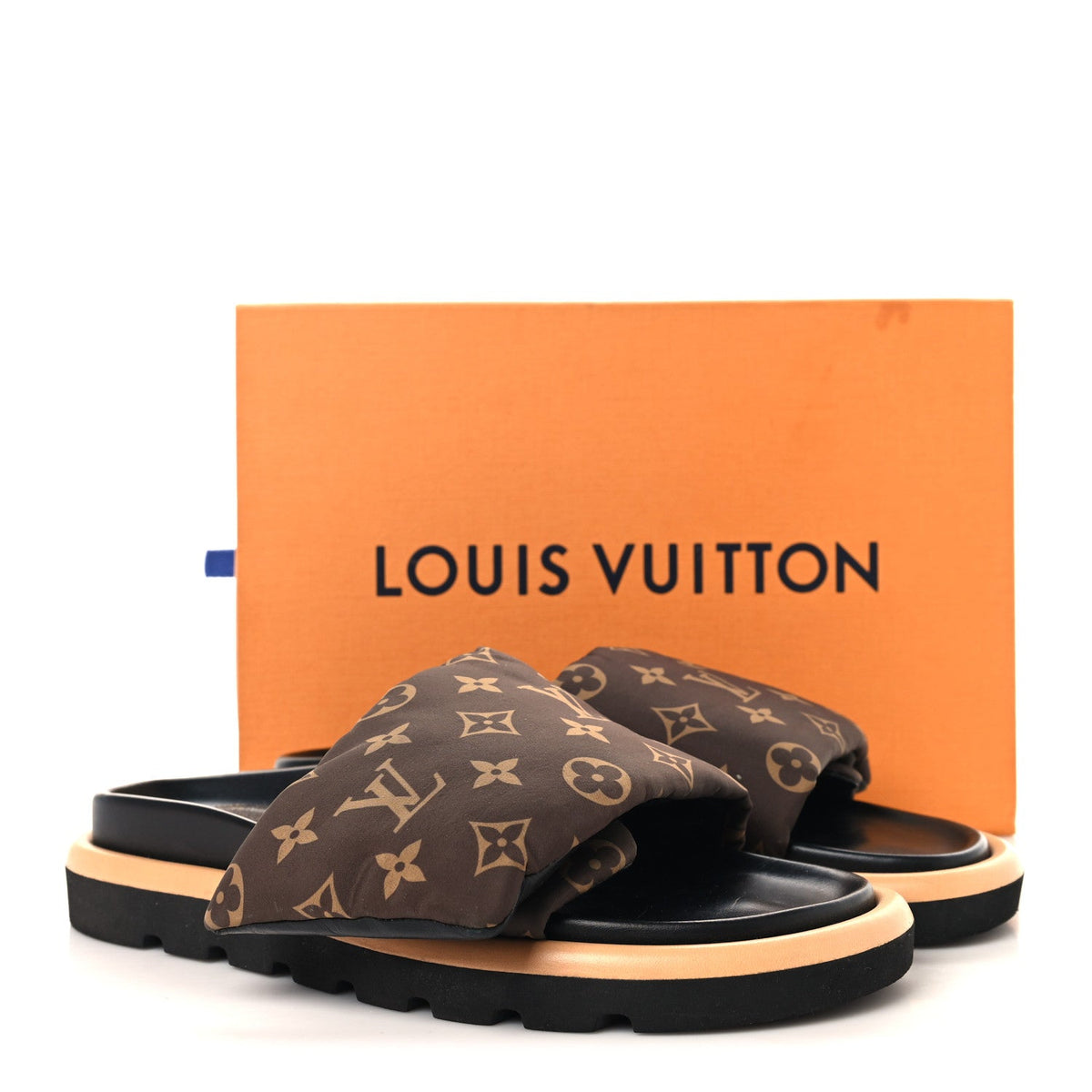 Nylon Monogram Pool Pillow Comfort Mule 40 Cacao Brown