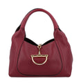 Grained Calfskin Softbit Medium Shoulder Bag Rosso Ancora