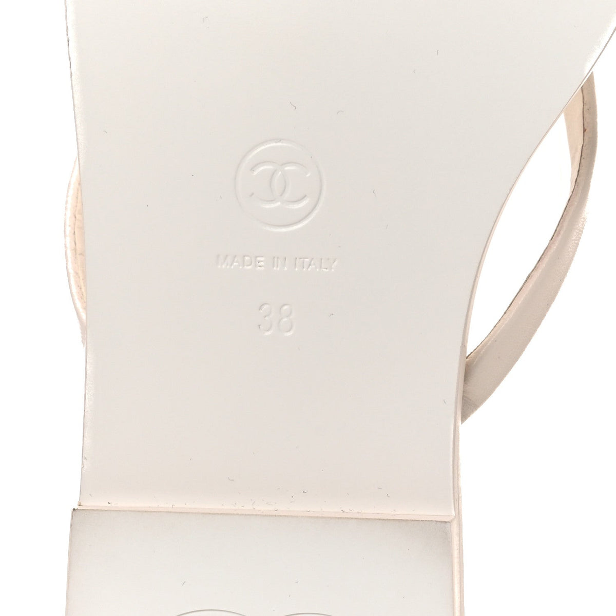 Goatskin CC Times Square Thong Sandals 38 Beige