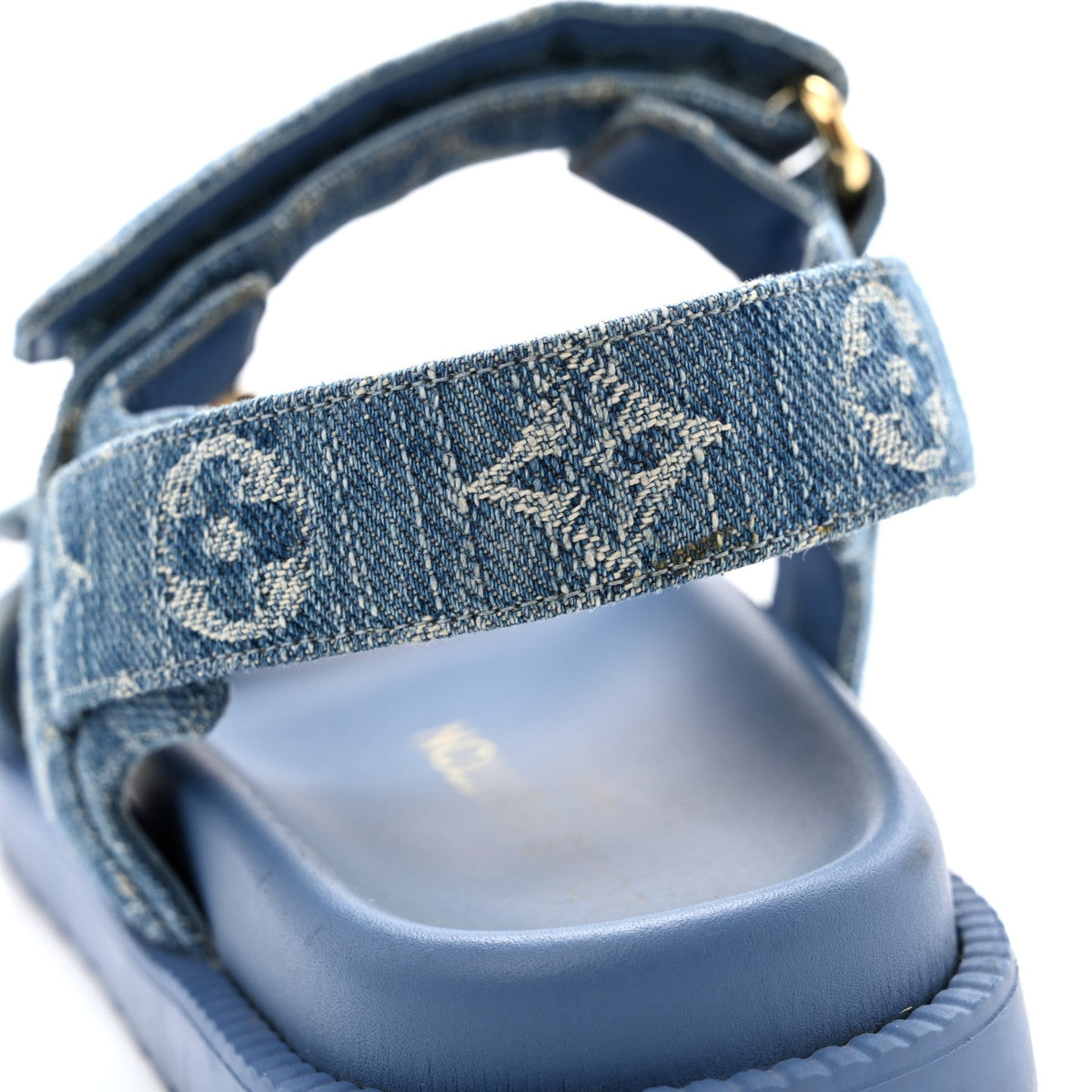 Denim Monogram LV Sunset Comfort Flat Sandals 37 Blue