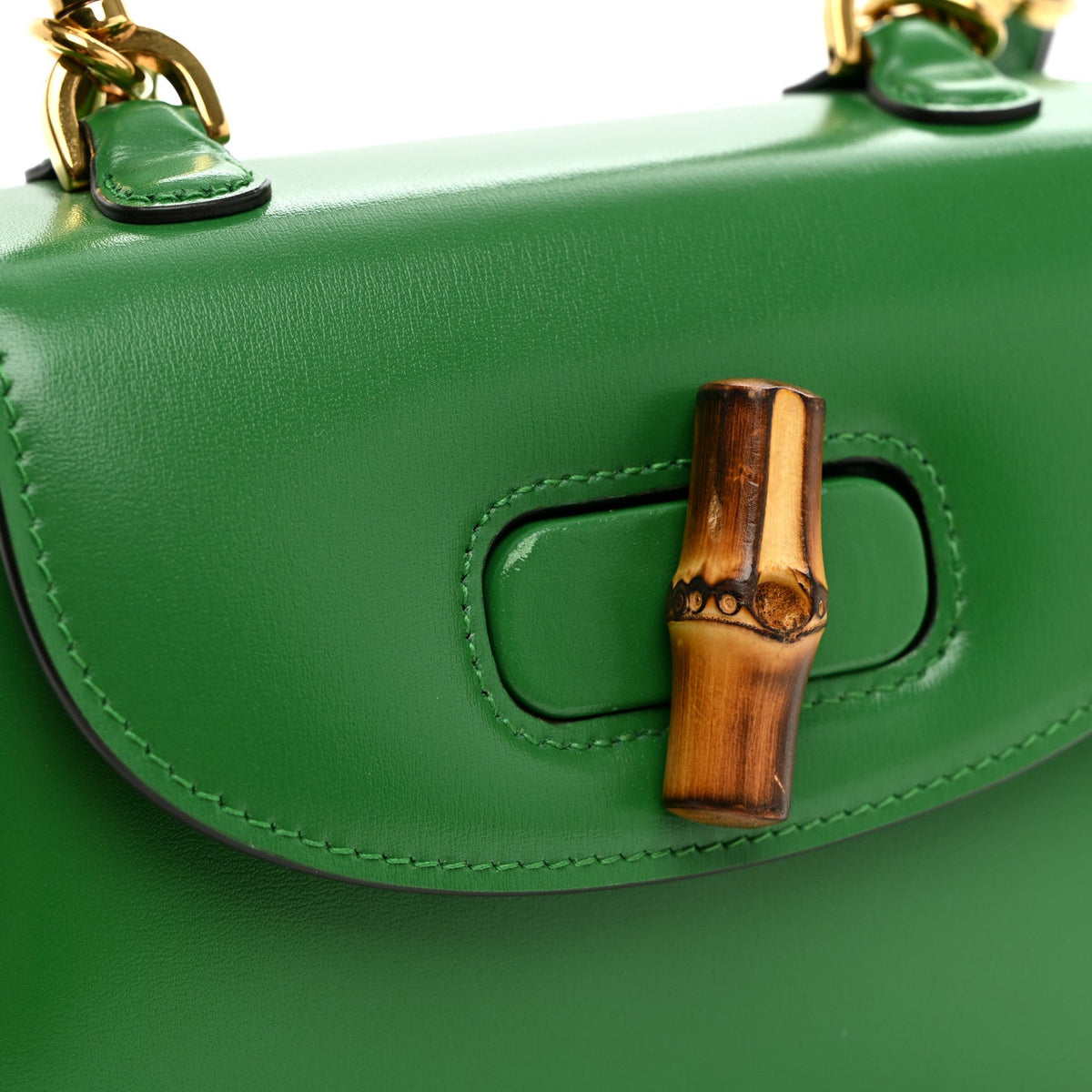 Boarded Dyana Lux Calfskin Web Mini Bamboo 1947 Top Handle Bag Spring Green