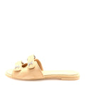 Suede Kidskin Velcro Mules 38 Beige
