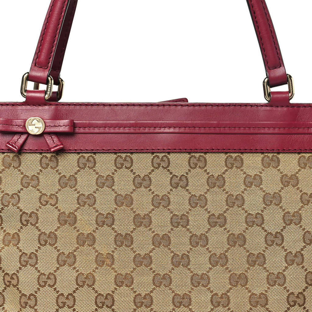 Monogram Web Medium Mayfair Tote Cherry