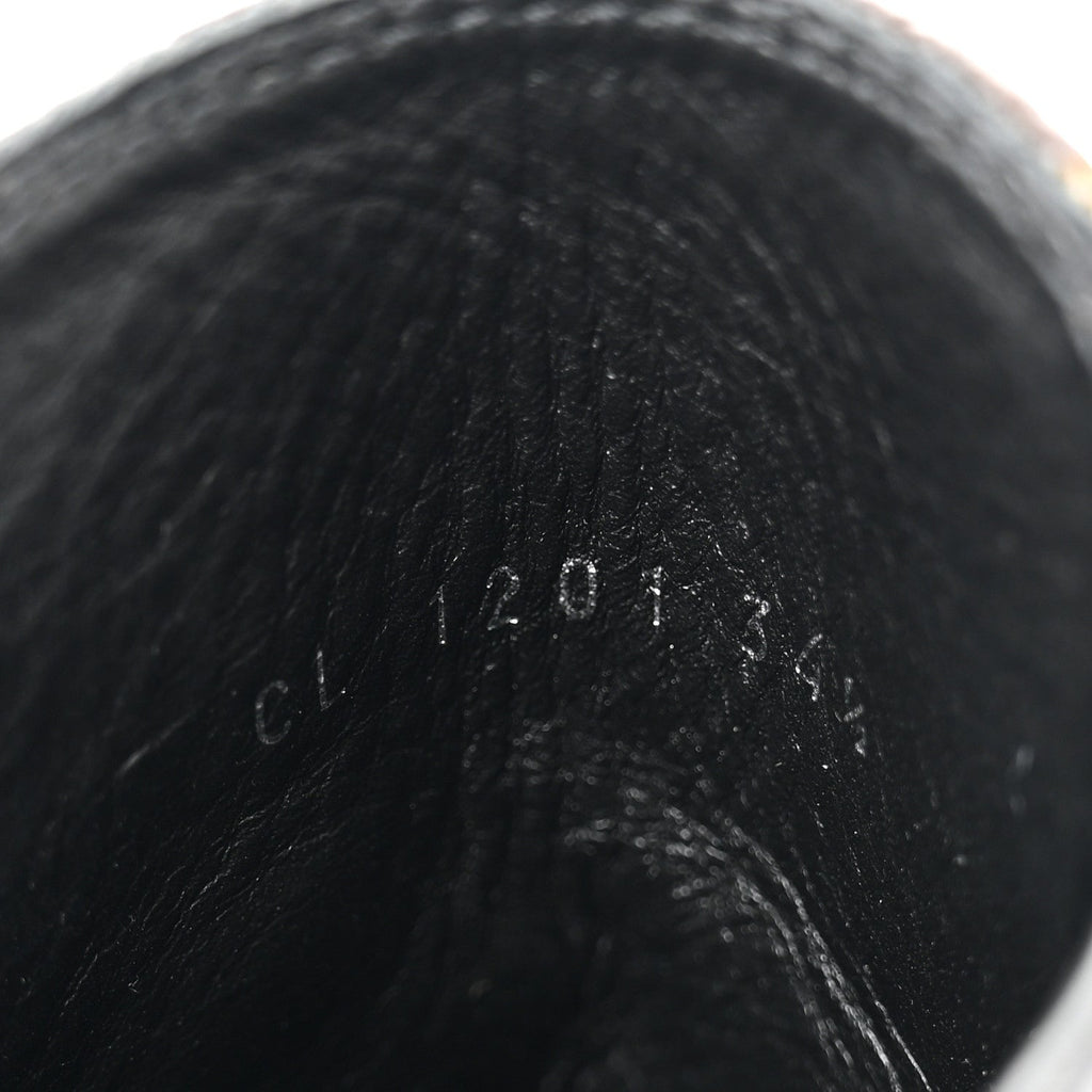 Suede Calfskin Monogram Laureate Platform Desert Boots 34.5 Black