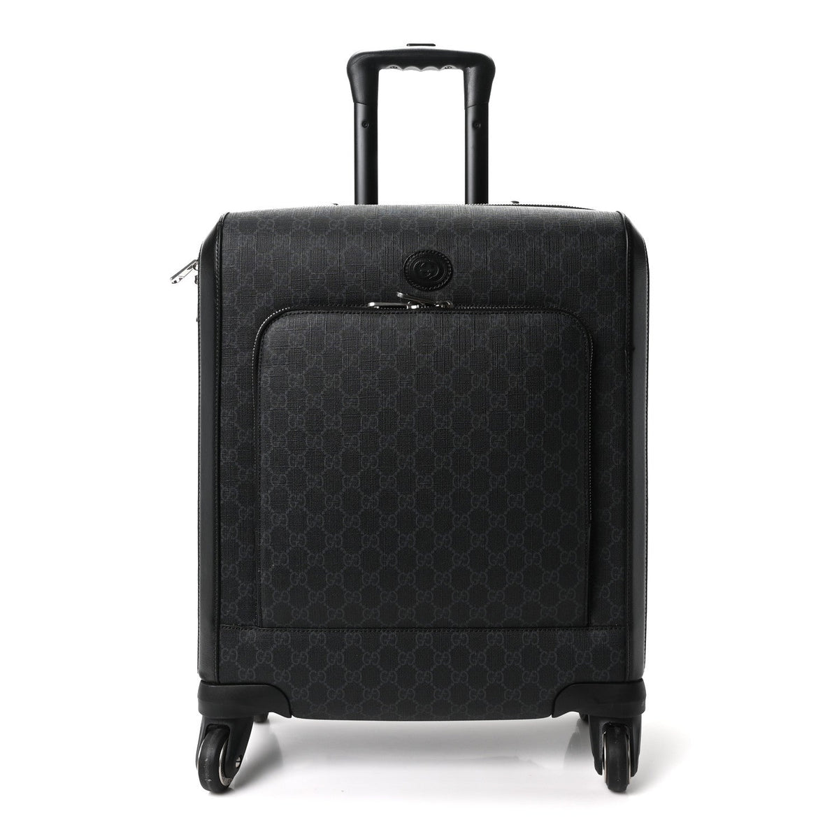GG Supreme Monogram Four Wheel Suitcase Black Grey