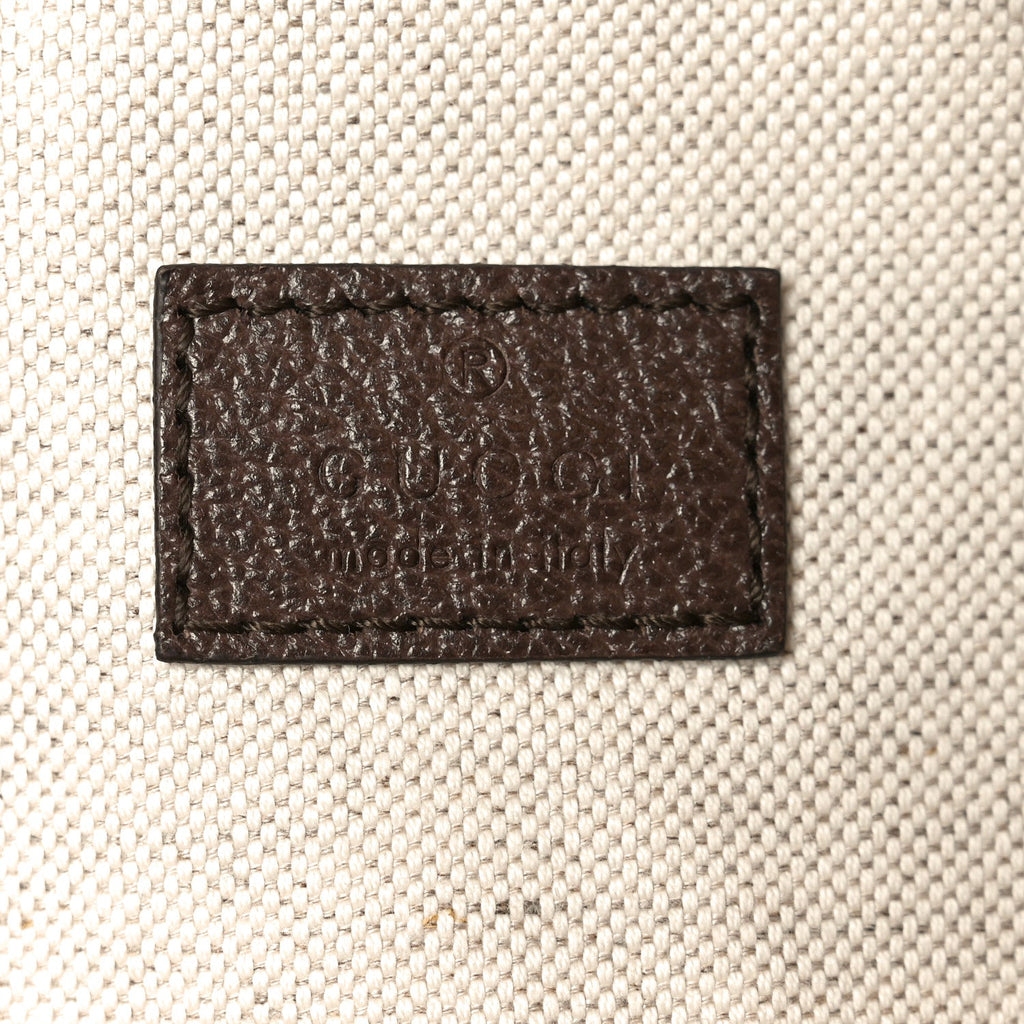 Monogram Jumbo GG Textured Dollar Calfskin Web Belt Bag Camel Ebony New Acero