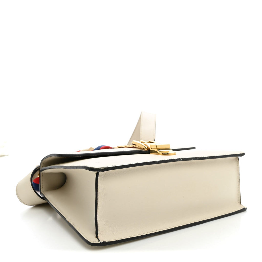 Calfskin Small Sylvie Shoulder Bag Off White