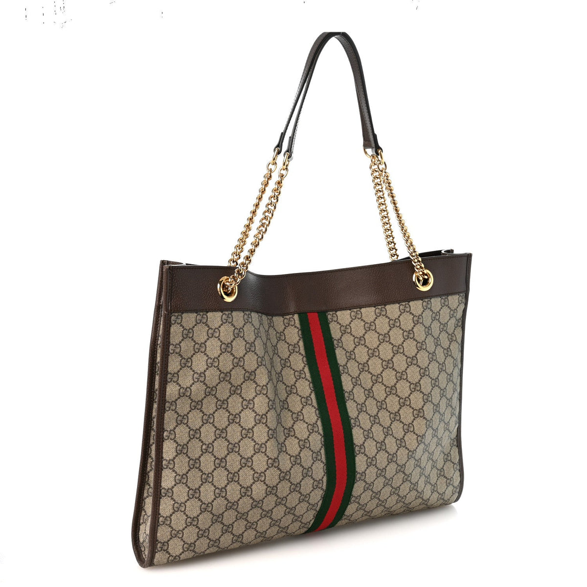 GG Supreme Monogram Large Rajah Chain Tote Beige New Acero