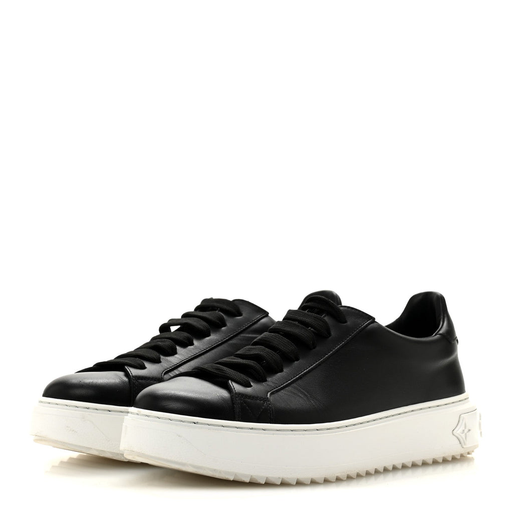 Calfskin Time Out Sneakers 38.5 Black