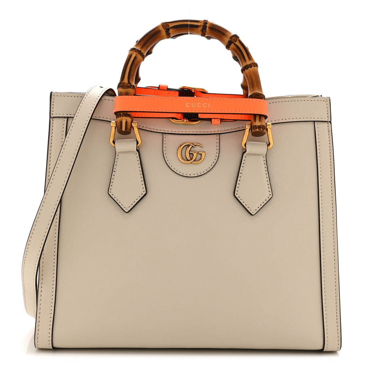 Wonka Grain Calfskin Small Diana Tote Bag Mystic White Cuir