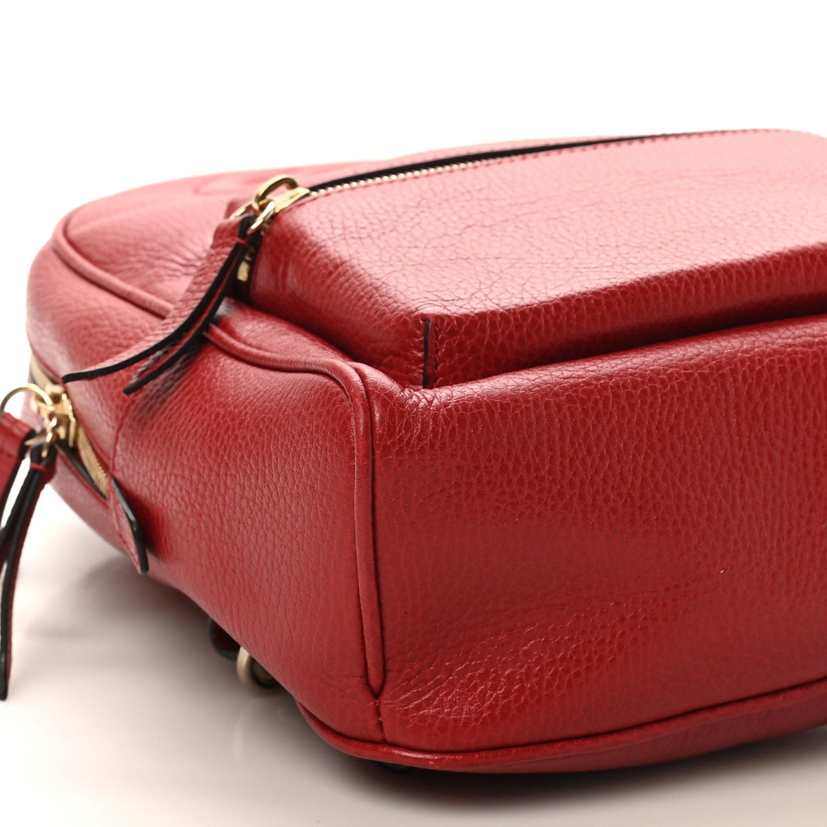 Pebbled Calfskin Soho Chain Backpack Hibiscus Red