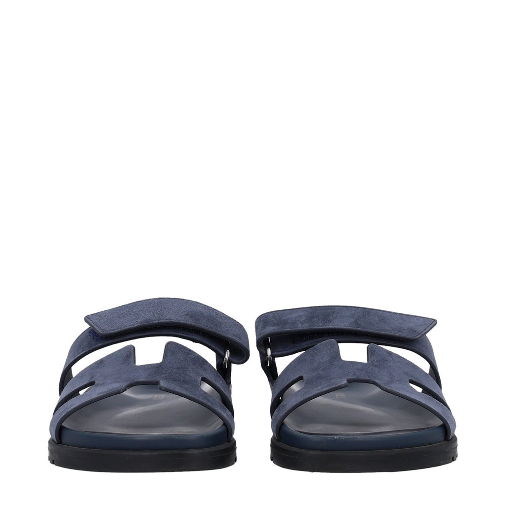 Suede Goatskin Womens Chypre Sandals 35.5 Bleu Celeste