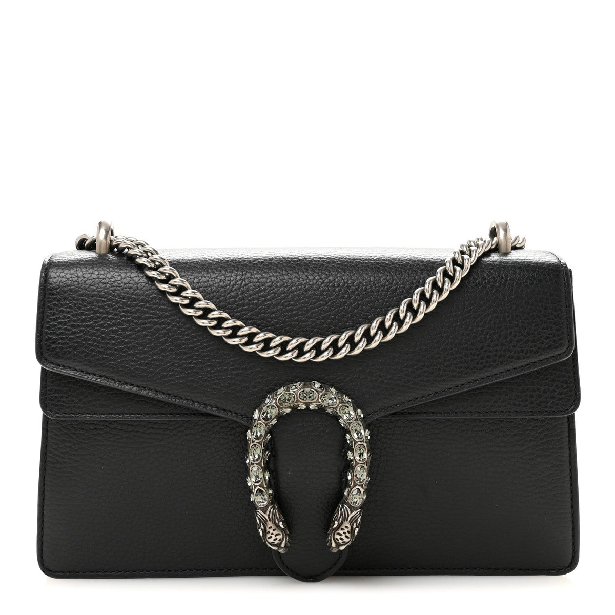 Pebbled Calfskin Small Dionysus Shoulder Bag Black