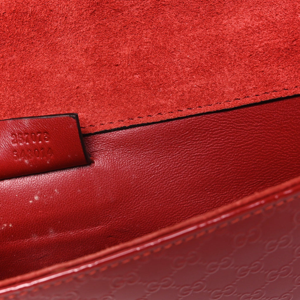 Patent Microguccissima Small Broadway Clutch Red