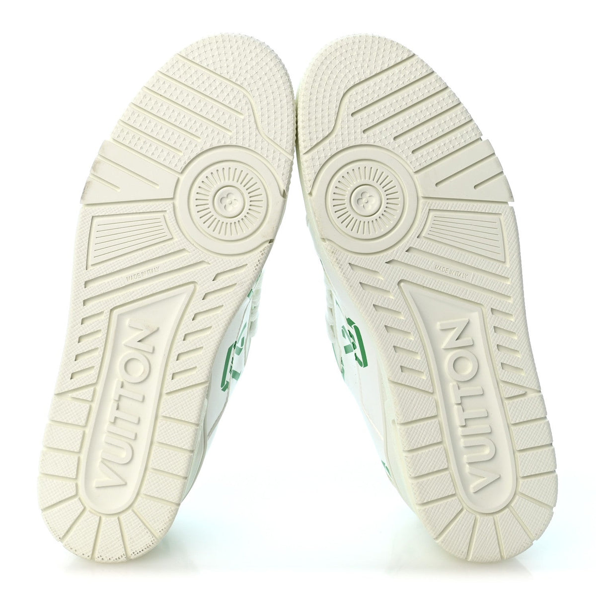 Mens LV Trainer Upcycling Sneakers 8.5 White Green