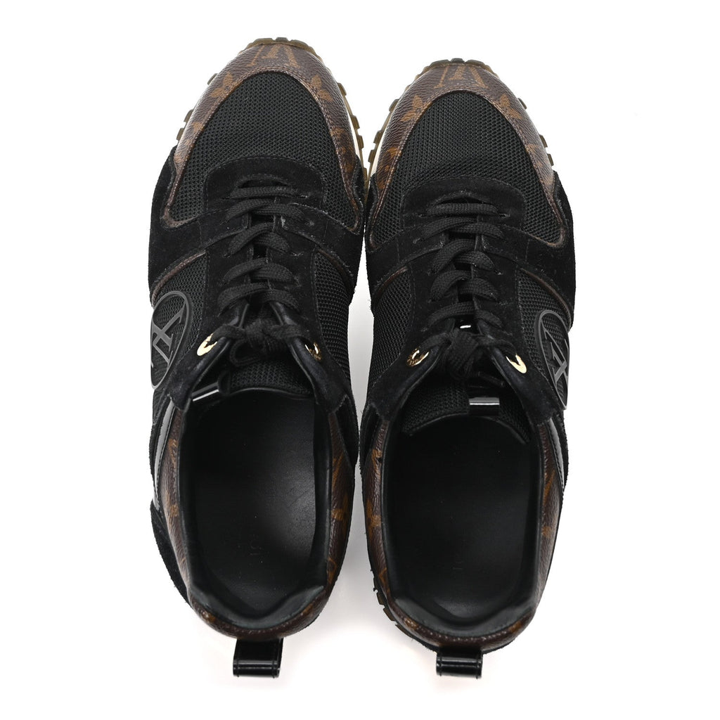 Suede Monogram Run Away Sneakers 36.5 Black