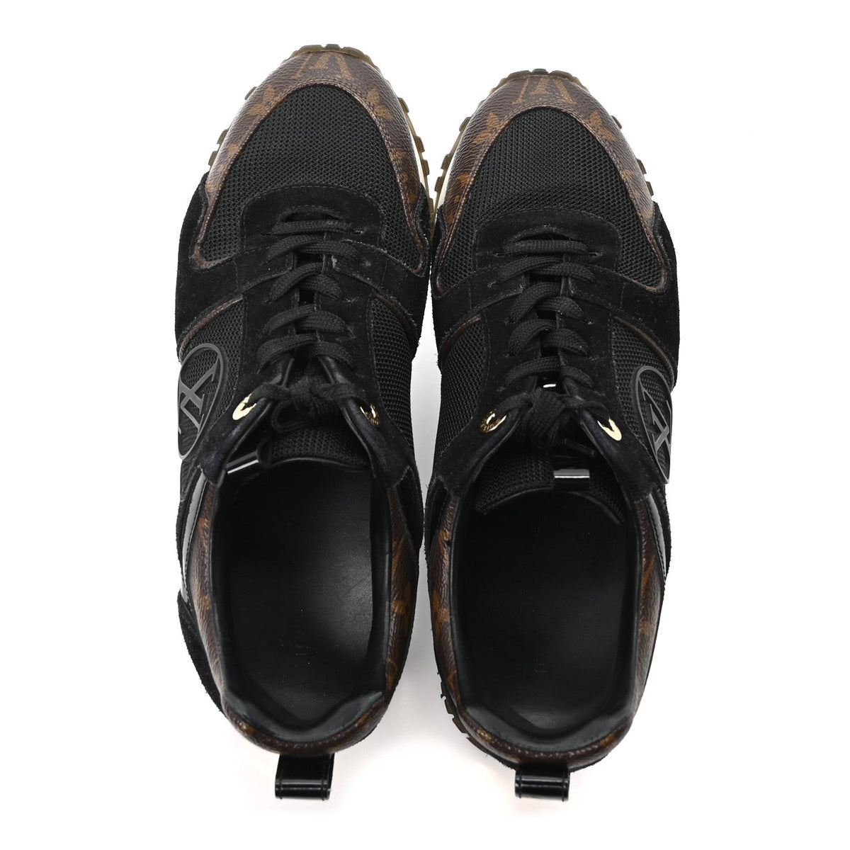 Suede Monogram Run Away Sneakers 36.5 Black