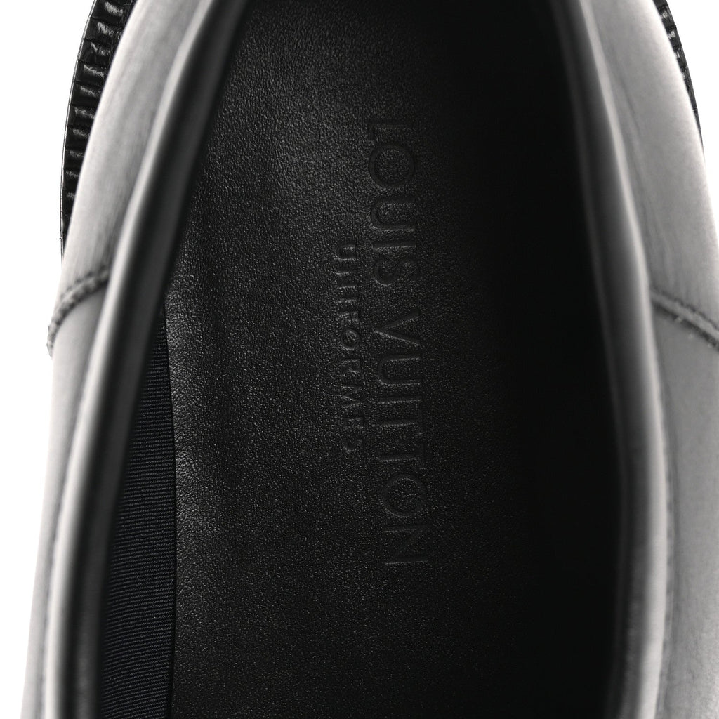 Calfskin Oversized Chain Academy Loafers 37.5 Black