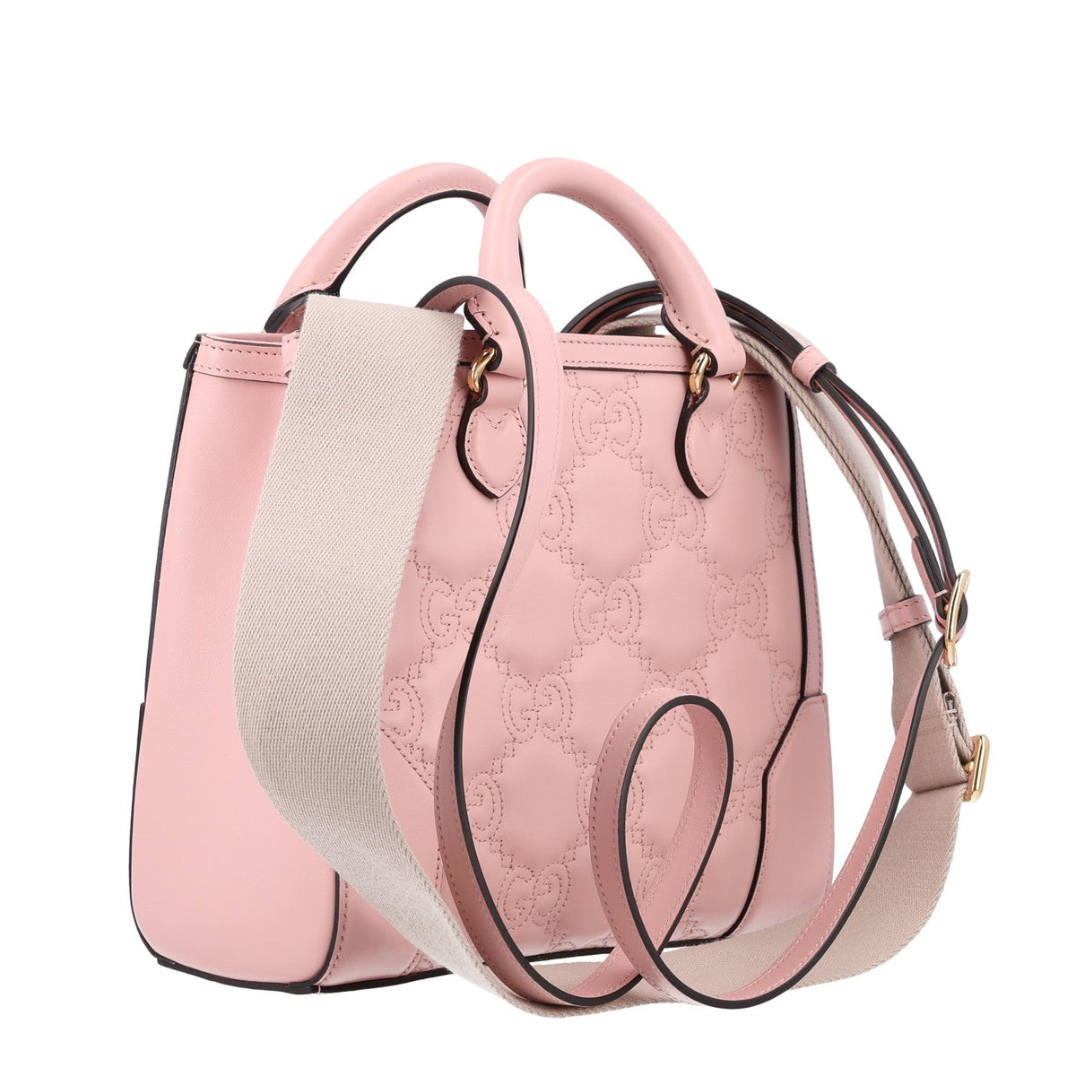 Calfskin GG Matelasse Mini Top Handle Bag Perfect Pink