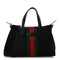Techno Canvas Web Top Handle Shoulder Bag Black