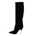 Suede High Boots 41 Black