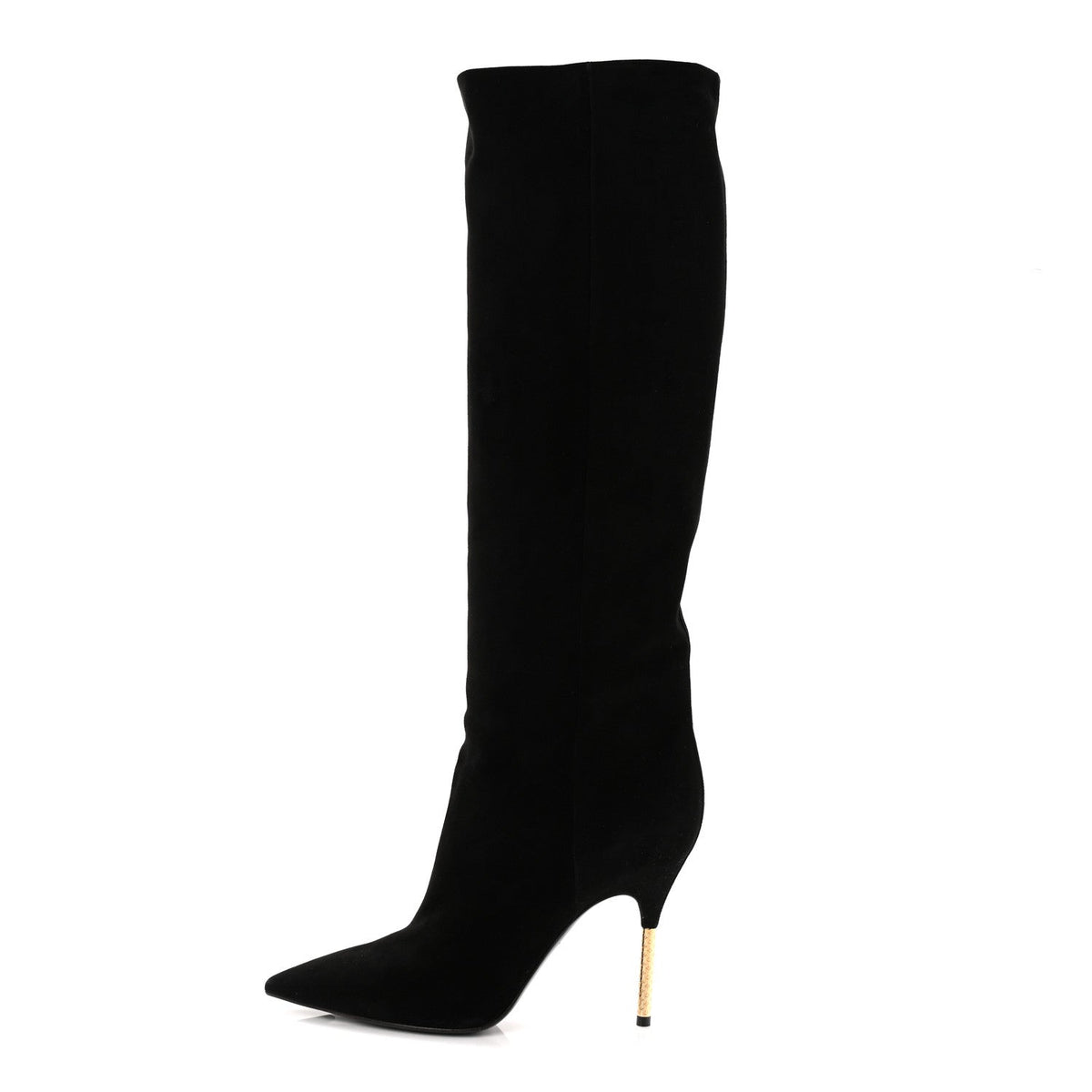 Suede High Boots 41 Black