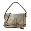 Monogram Calfskin Medium Bella Flap Bag Beige Ebony Champagne