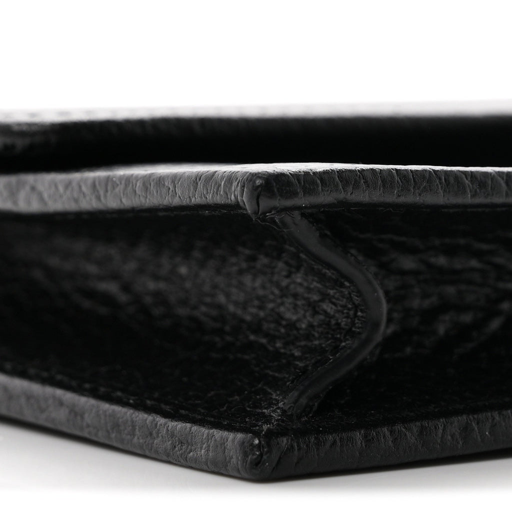 Dollar Calfskin Interlocking G Chain Wallet Black