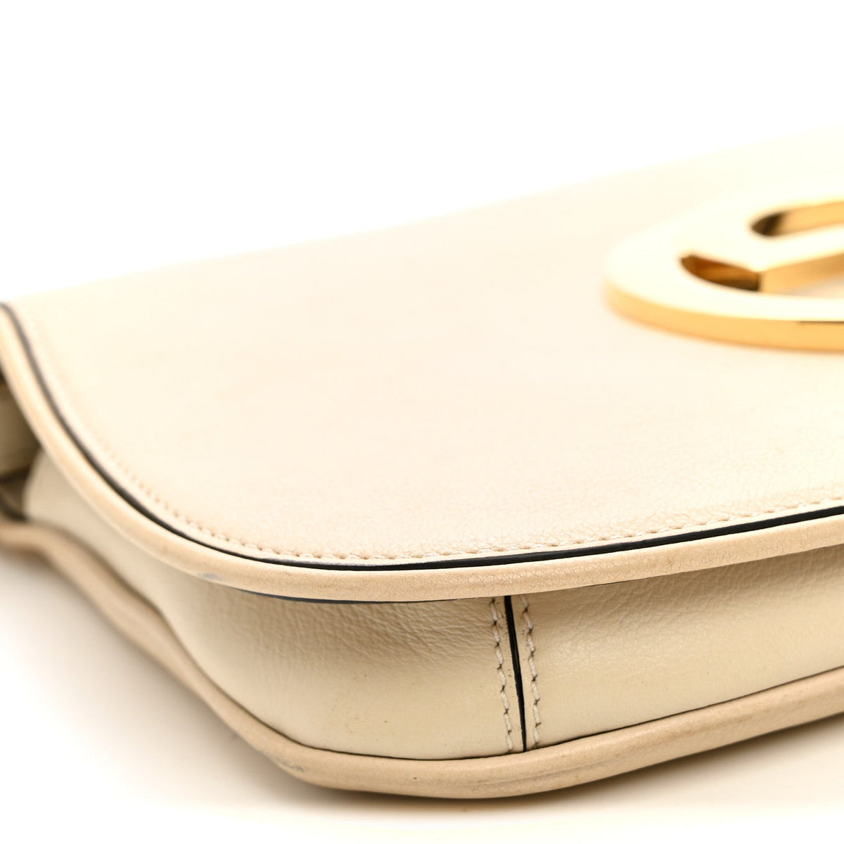 Roxy Calfskin Blondie Chain Shoulder Flap Bag Mystic White