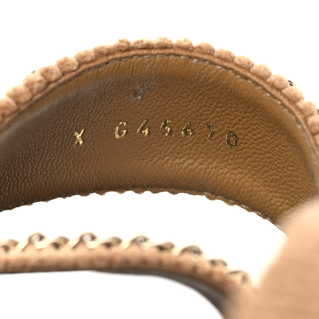 Corduroy Chain CC Sandal 40.5 Dark Beige