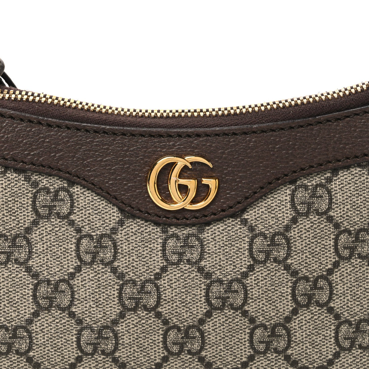 GG Supreme Monogram Textured Dollar Calfskin Small Ophidia Hobo Beige Ebony New Acero