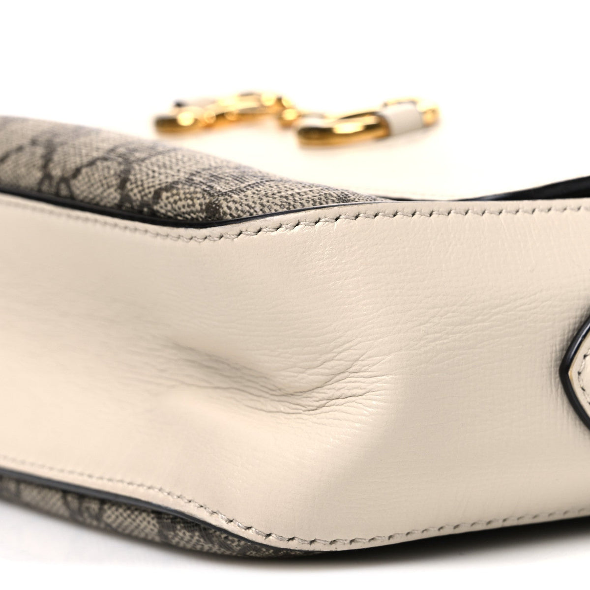 GG Supreme Monogram Small Horsebit 1955 Shoulder Bag Beige Mystic White