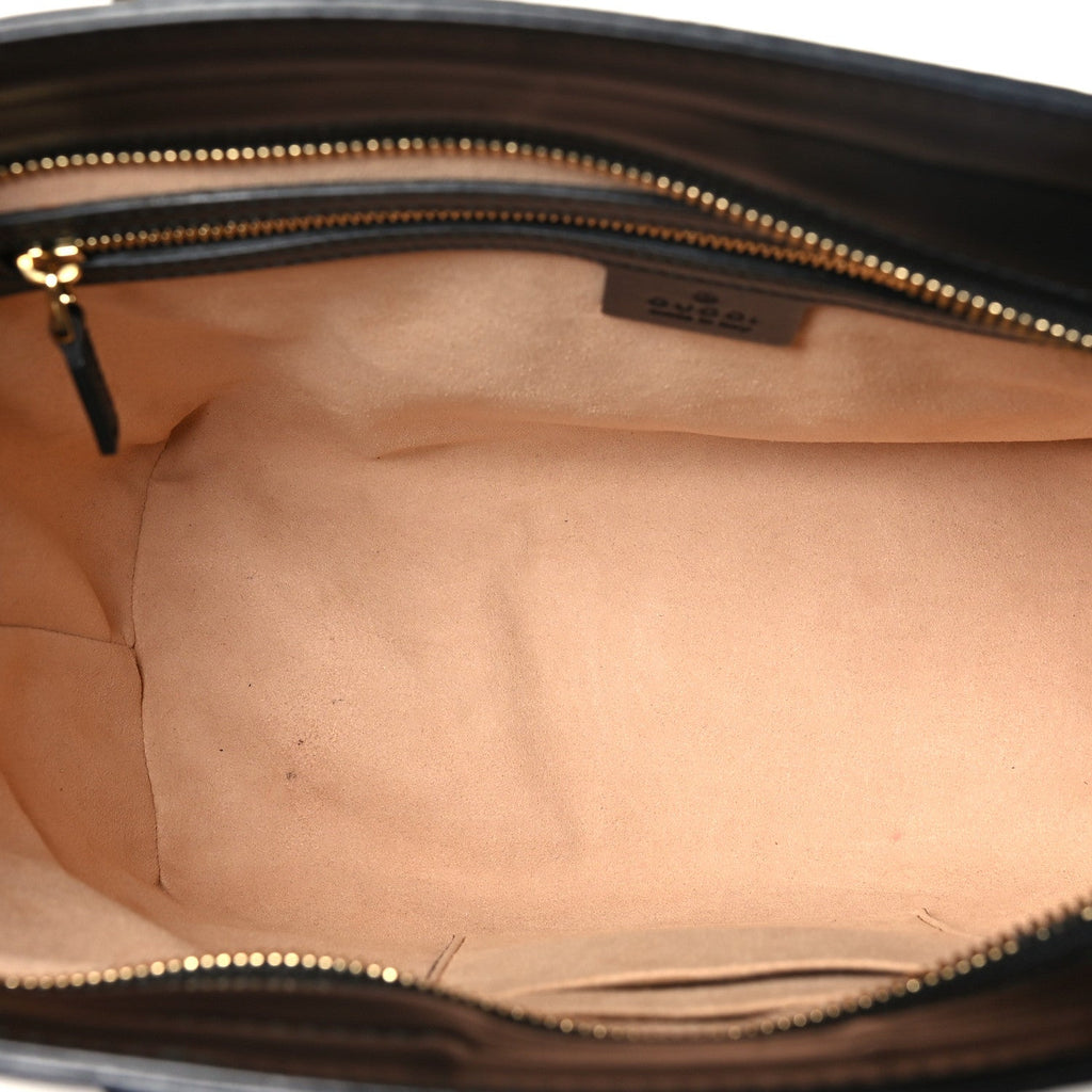 Guccissima Small Zippered Bucket Tote Black