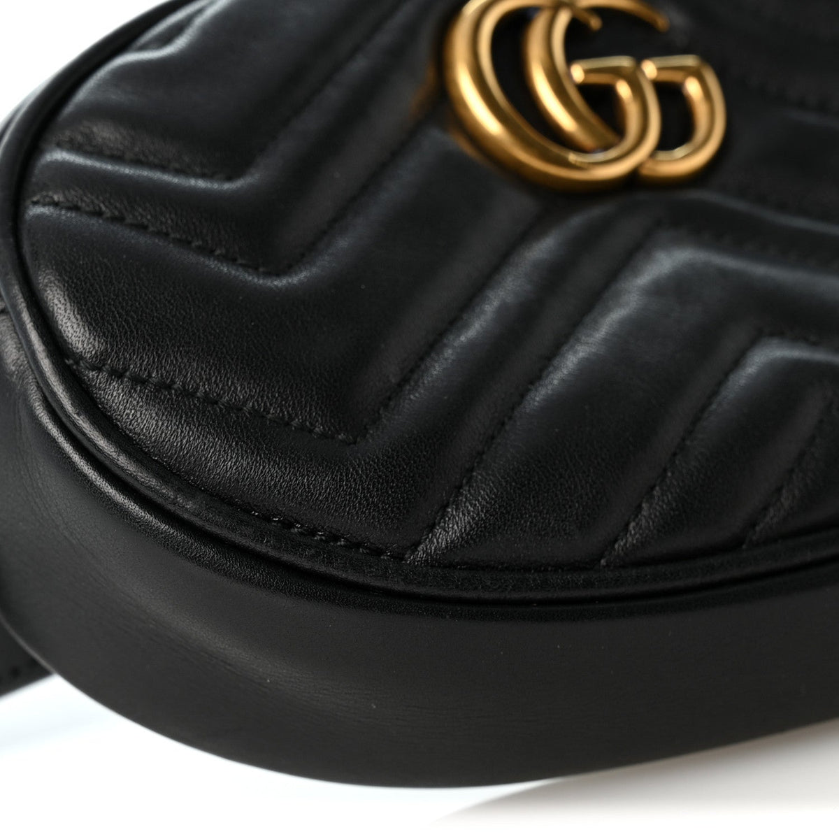 Calfskin Matelasse GG Marmont Belt Bag 85 34 Black