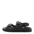 Grained Calfskin Velcro Dad Sandals 38 Black