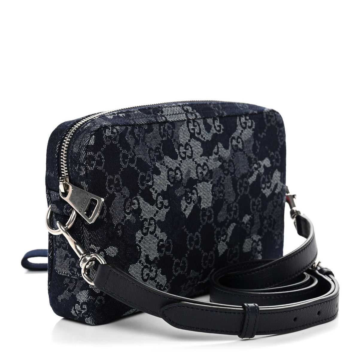 Denim GG Monogram Camouflage Small Crossbody Bag Blue