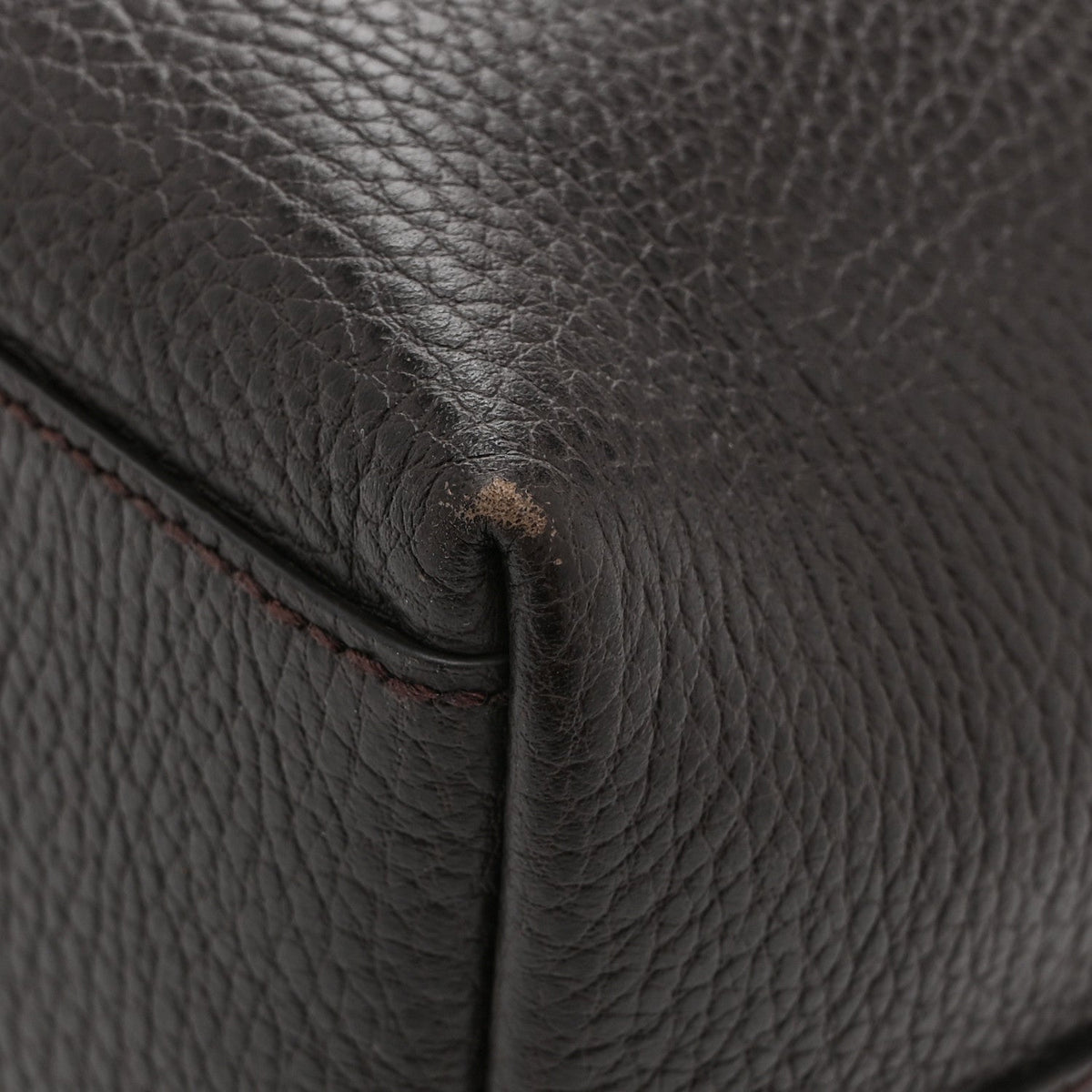 Calfskin Medium Braided Handle Gifford Tote Dark Brown