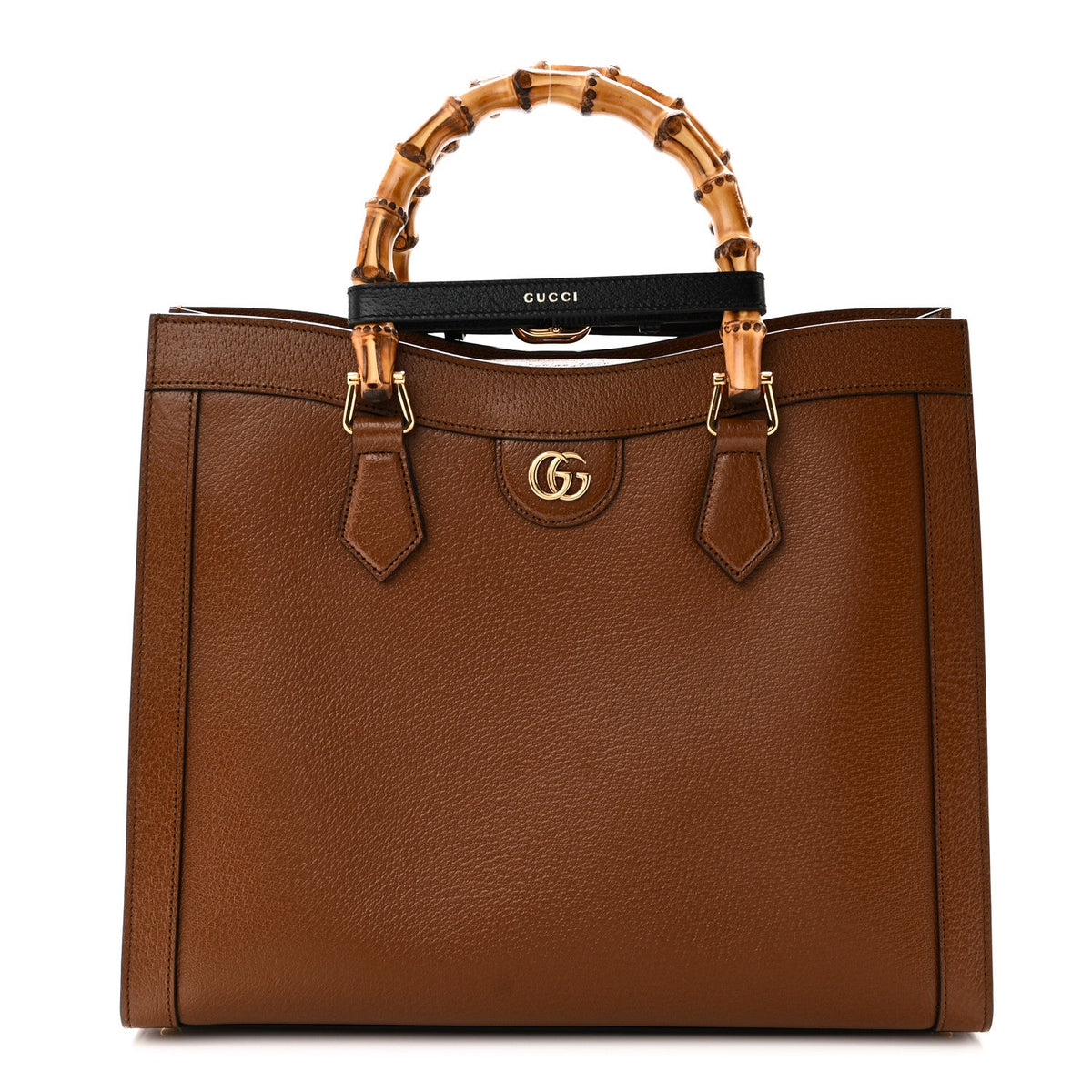Textured Dollar Calfskin Medium Diana Tote Bag Cuir Black Cuir Black