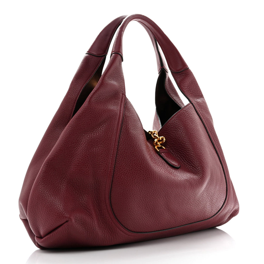 Grained Calfskin Softbit Maxi Shoulder Bag Rosso Ancora Red