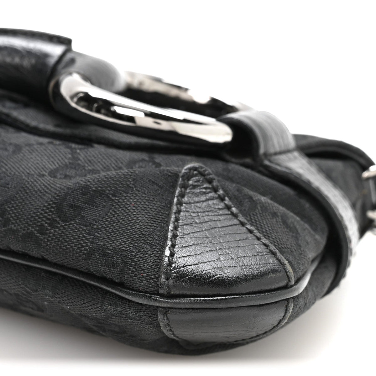 Monogram Horsebit Chain Clutch Black